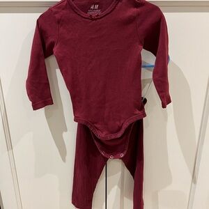 H&M Organic Cotton Burgundy Top